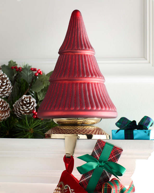 Matte Tree Stocking Holder with Glitter